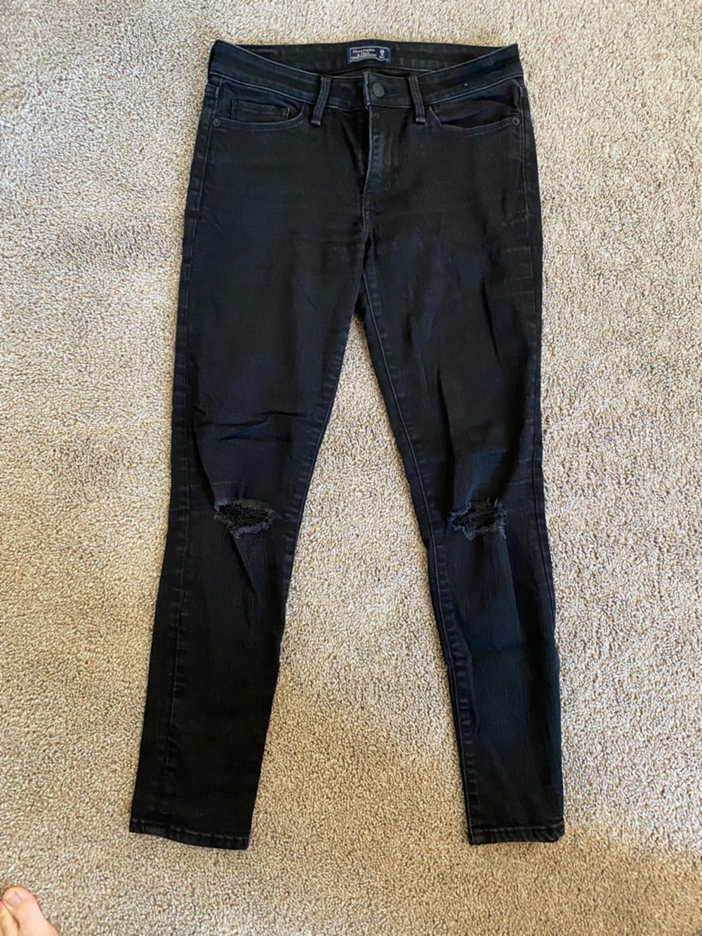 Abercrombie & Fitch Black Ripped Skinny Jeans